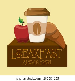 Breakfast digital design, vector illustration eps 10.