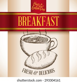 Breakfast digital design, vector illustration eps 10.