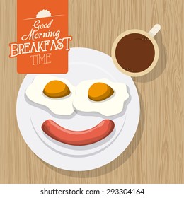 Breakfast digital design, vector illustration eps 10.