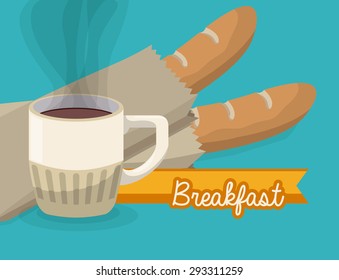 Breakfast digital design, vector illustration eps 10.