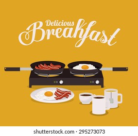 Breakfast digital design, vector illustration eps 10