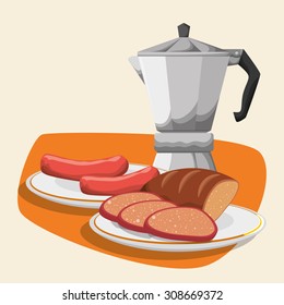 Breakfast digital design, vector illustration 10 eps graphic