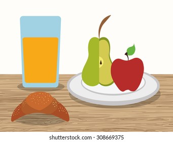 Breakfast digital design, vector illustration 10 eps graphic