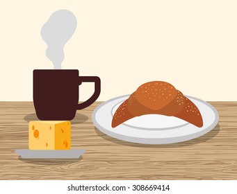Breakfast digital design, vector illustration 10 eps graphic