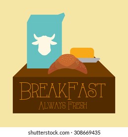 Breakfast digital design, vector illustration 10 eps graphic