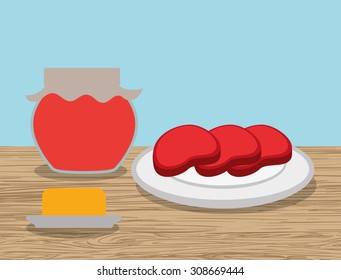 Breakfast digital design, vector illustration 10 eps graphic