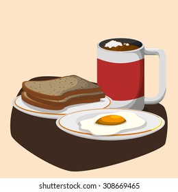 Breakfast digital design, vector illustration 10 eps graphic