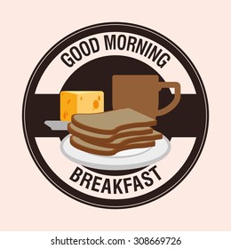 Breakfast digital design, vector illustration 10 eps graphic