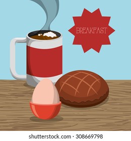 Breakfast digital design, vector illustration 10 eps graphic