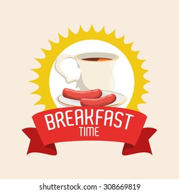 Breakfast digital design, vector illustration 10 eps graphic