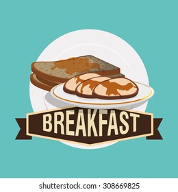 Breakfast digital design, vector illustration 10 eps graphic