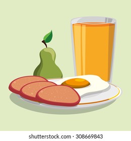 Breakfast digital design, vector illustration 10 eps graphic