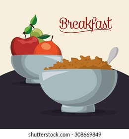 Breakfast digital design, vector illustration 10 eps graphic