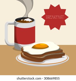 Breakfast digital design, vector illustration 10 eps graphic