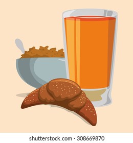 Breakfast digital design, vector illustration 10 eps graphic
