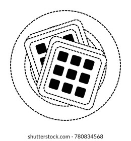 breakfast dish with bread slices isolated icon