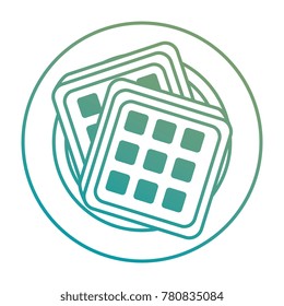 breakfast dish with bread slices isolated icon