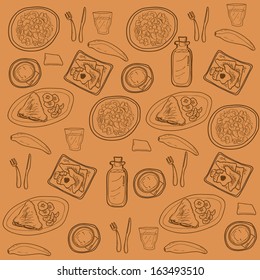 breakfast doodle background