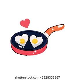 Breakfast doodle vector outline Sticker. EPS 10 file
