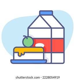 Desayuno, bebida, panadería Conceptos modernos de diseño plano, concepto de ilustración vectorial de calidad premium. Símbolo vector.