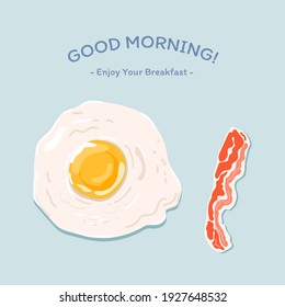 Breakfast egg and bacon design, illustration food meal vector. Food vector seamless pattern.