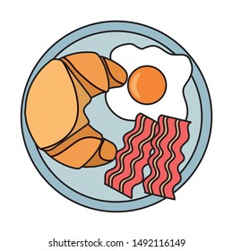 Breakfast egg and bread design, Food meal fresh product natural market premium and cooking theme Vector illustration