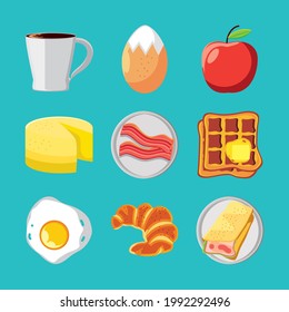 breakfast egg coffee apple bacon