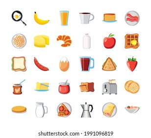 breakfast egg fruits bread milk
