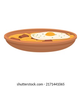 Breakfast egg icon cartoon vector. Austrian cuisine. Potato food