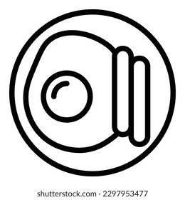 Breakfast egg icon outline vector. Cuisine dish. Dinner food