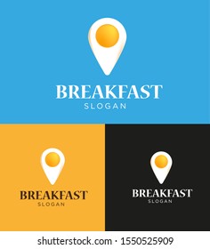 Breakfast egg location logo vector 