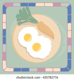 breakfast eggs and carrot icon