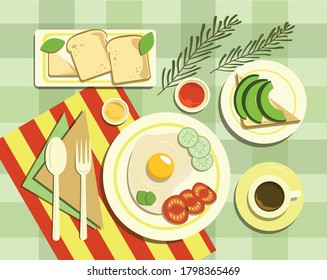 breakfast with eggs and coffee