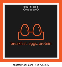 breakfast, eggs, protein  vector icon