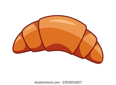 Breakfast element of set in cartoon style. Themed breakfast illustration, where the star of the show is a delectable croissant. Vector illustration.