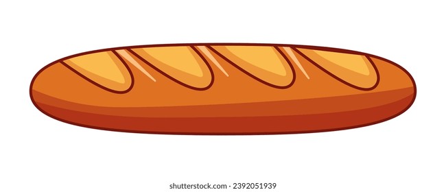 El desayuno es de tipo caricatura. Esta encantadora imagen muestra una colorida escena del desayuno con un delicioso pan, presentada con gusto en una paleta de tonos vivos. Ilustración vectorial.