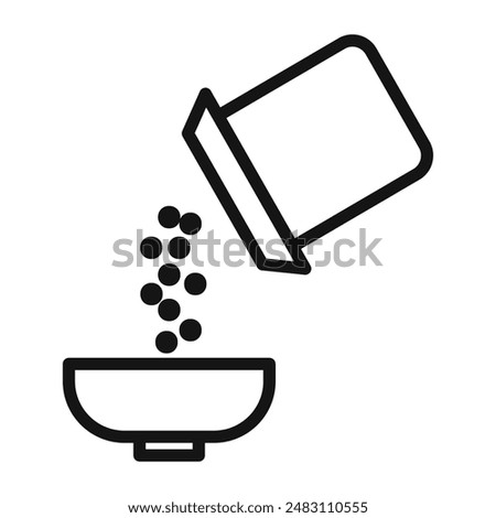 breakfast Flakes bowl icon mark in filled style