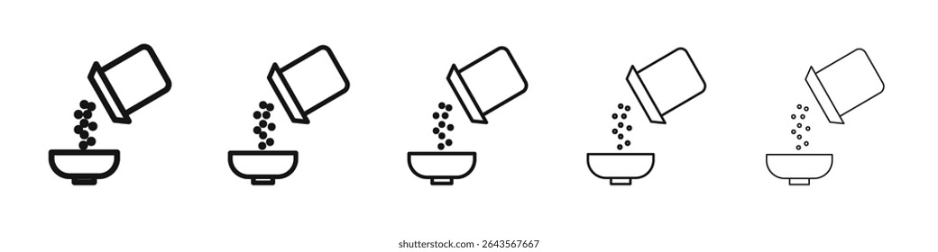 breakfast Flakes bowl icon vector outline set illustration sign