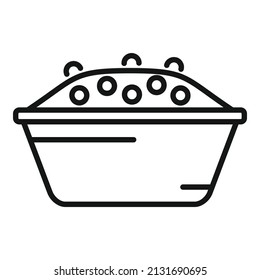 Breakfast flakes icon outline vector. Food meal. Cereal menu