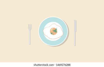 breakfast flat design illustration background