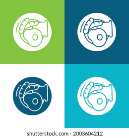 Breakfast Flat four color minimal icon set