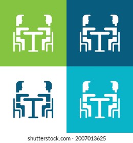 Breakfast Flat four color minimal icon set