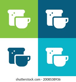 Breakfast Flat four color minimal icon set