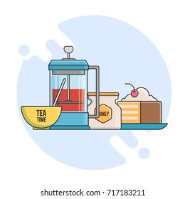 breakfast flat icon. Flat line illustration for web and app.