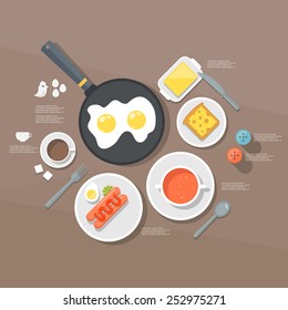 breakfast. flat illustration