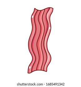 breakfast food bacon cartoon isolated icon vector illustration