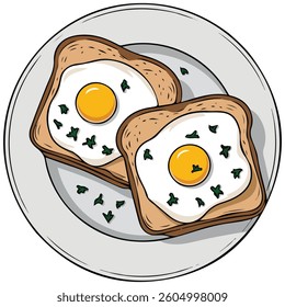 Breakfast food clipart isolated vector illustration on white background
