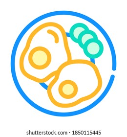 vector de icono del color de la comida del desayuno. signo de la comida del desayuno. ilustración de símbolo aislado