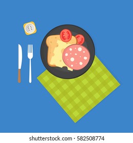 Breakfast food design Vector illustration. Flat icon isolated