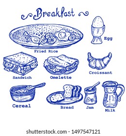 breakfast, food and drink doodle